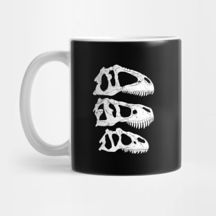 Giganotosaurus Tyrannosaurus Rex Allosaurus fossil skulls Mug